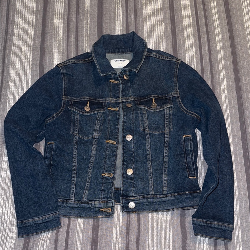 Old Navy Dark Blue Denim Jacket size L 10-12